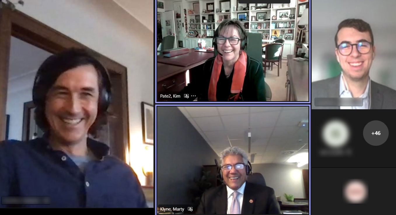 Wednesday, December 1, 2021 – Senators Marty Klyne and Kim Pate join students from the University of Windsor’s Legal Process in Canada course to speak about the Senate’s role in implementing the Truth and Reconciliation Commission of Canada’s Calls to Action in Windsor, Ontario.