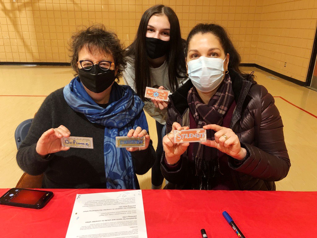 Sunday, December 5, 2021 – Senator Paula Simons participates at the Shine a Light event hosted by the Jewish Federation of Edmonton at the city’s Westridge Community League Hall. Participants were asked to express how they felt about anti-Semitism on tiles that will later be part of a mosaic art piece displayed at Edmonton City Hall.