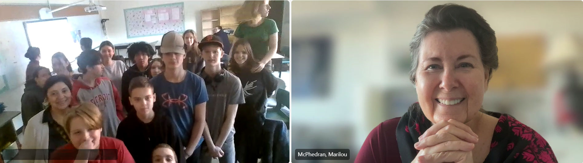 Wednesday, November 27, 2024 – Senator Marilou McPhedran; virtual event, coordinated by SENgage, with students from John Caldwell School, Grand Falls, New Brunswick.