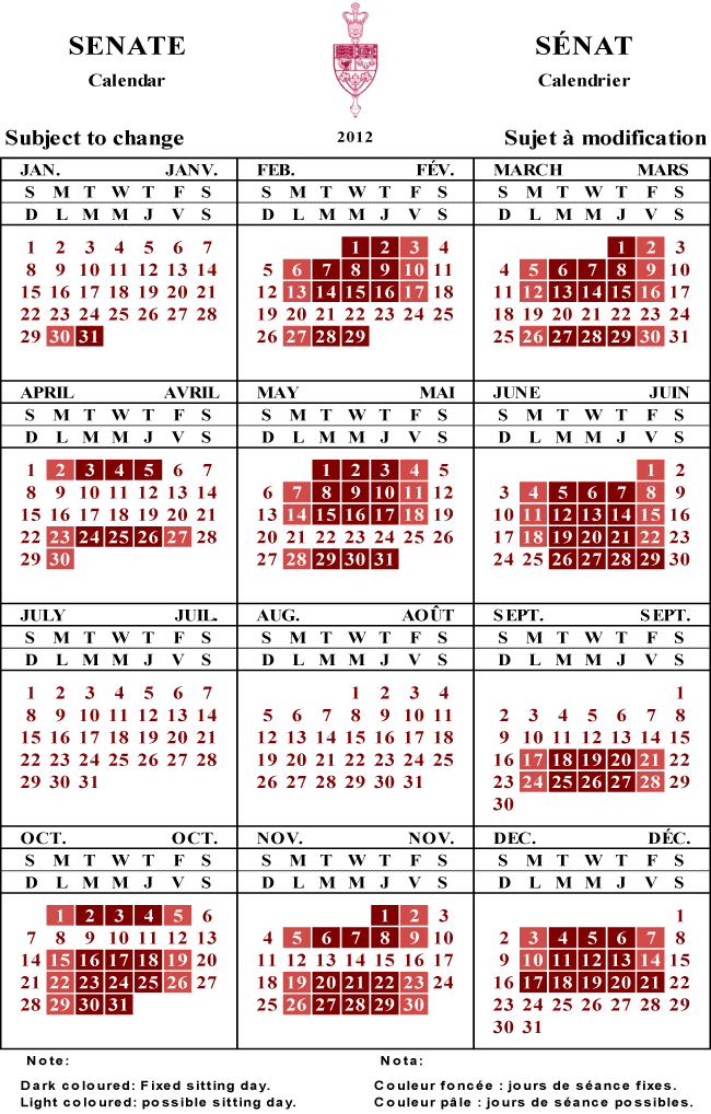 2012 Annual Calendar