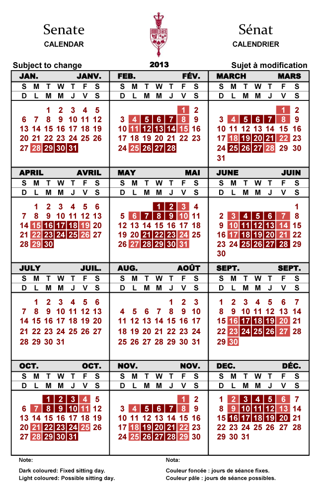 2013 Annual Calendar
