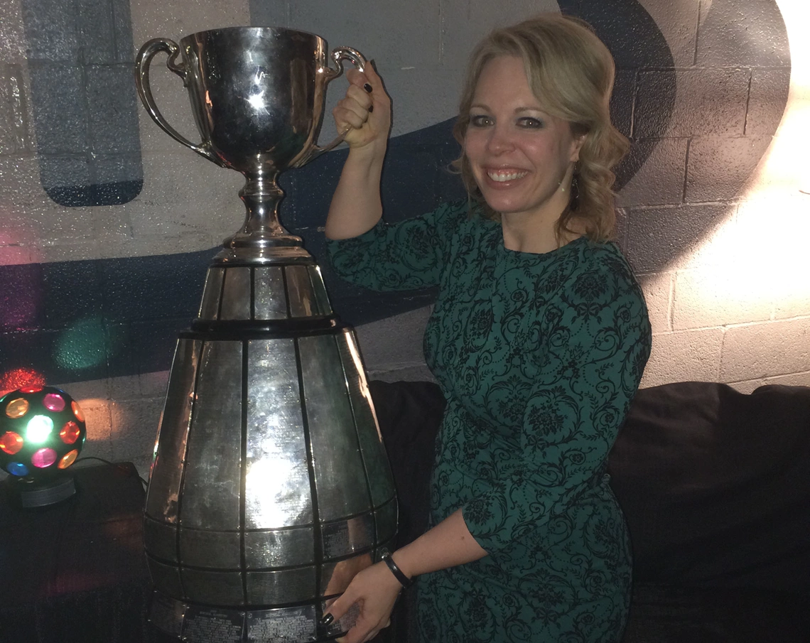 Senator Batters with the Grey Cup