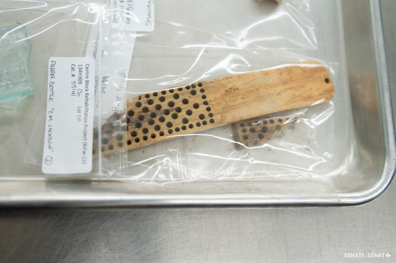 Old personal grooming items, like hairbrushes and shaving supplies, were found when archaeologists combed through the site.