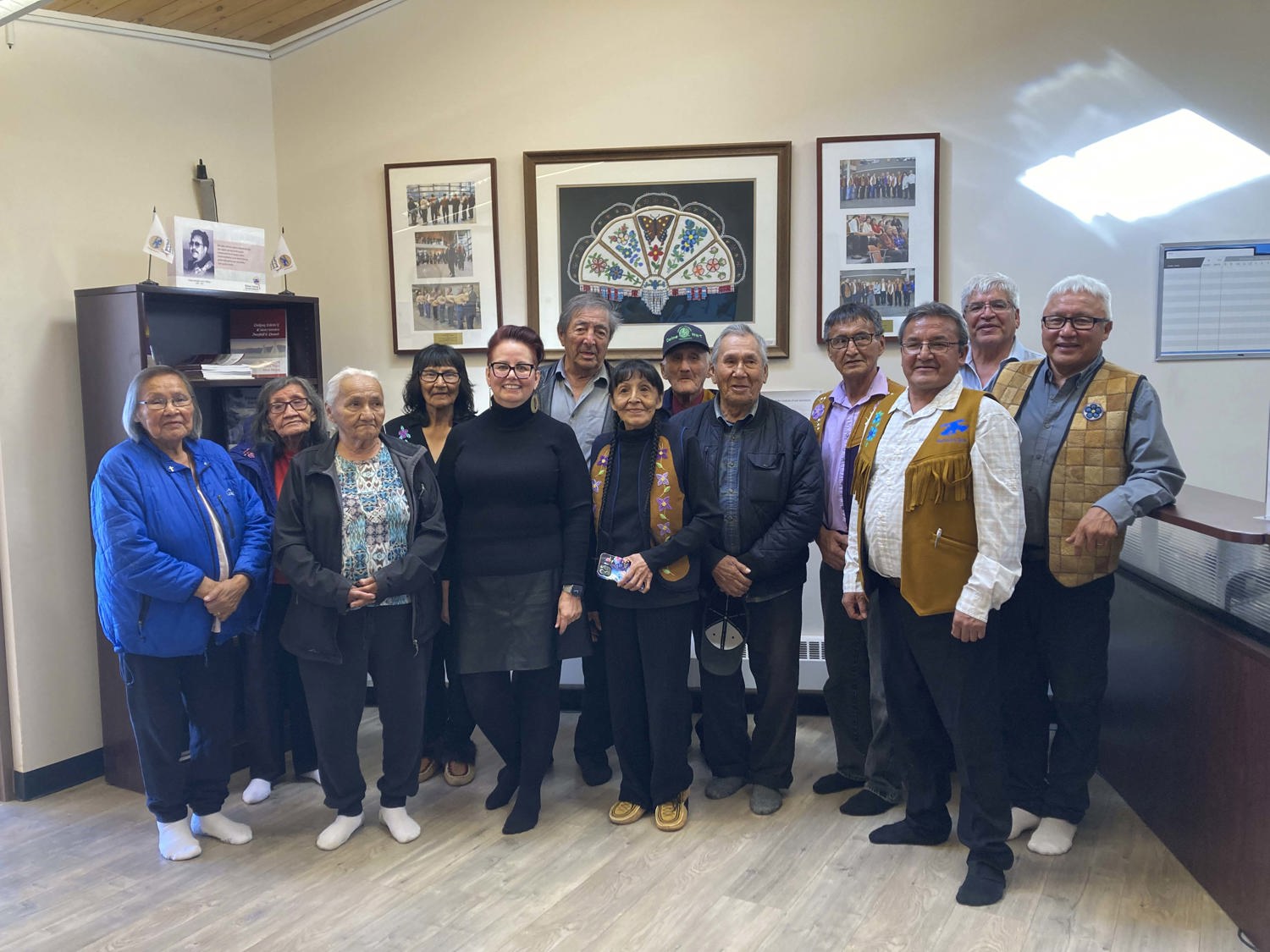 Friday, September 12, 2025 – Senator Margaret Dawn Anderson, fifth from left; meeting with the Délı̨nę Got’ı̨nę Government (DGG); Délı̨nę, Northwest Territories.