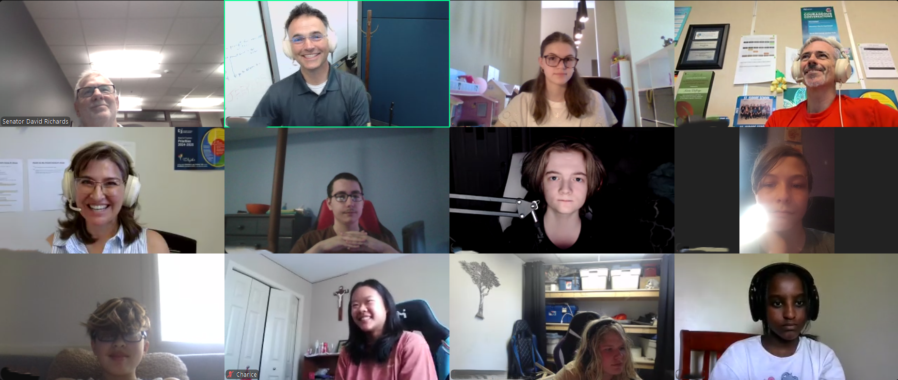 Monday, June 9, 2025 – Senator David Richards; virtual event, coordinated by SENgage, with students from St. Isidore online school, Calgary, Alberta.