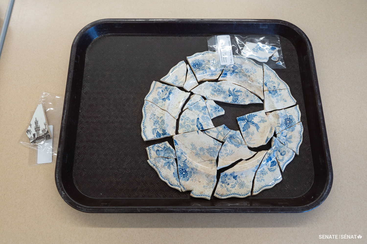 A range of dinnerware, mostly originating from the United Kingdom, was discovered at the site of the old Barrack Hill military base. The nicer china cups and plates with patterns and designs would have belonged to military personnel of a higher rank.