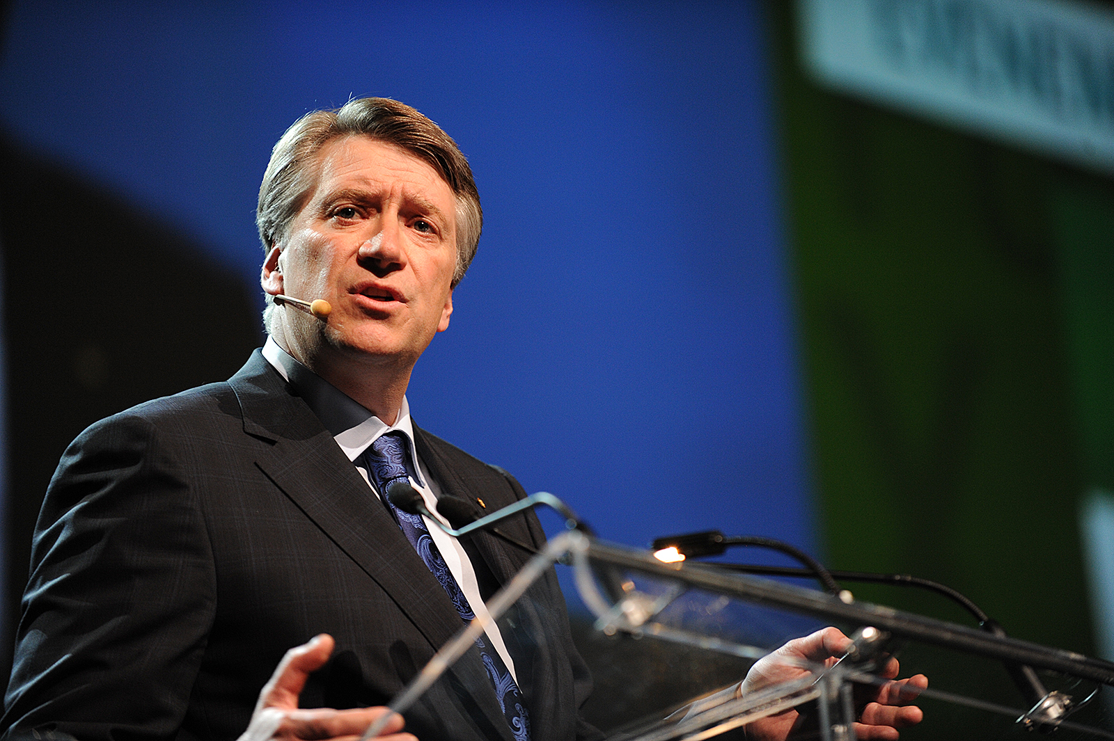 Senator Tannas addresses an insurance industry conference as Western Financial Group’s CEO.