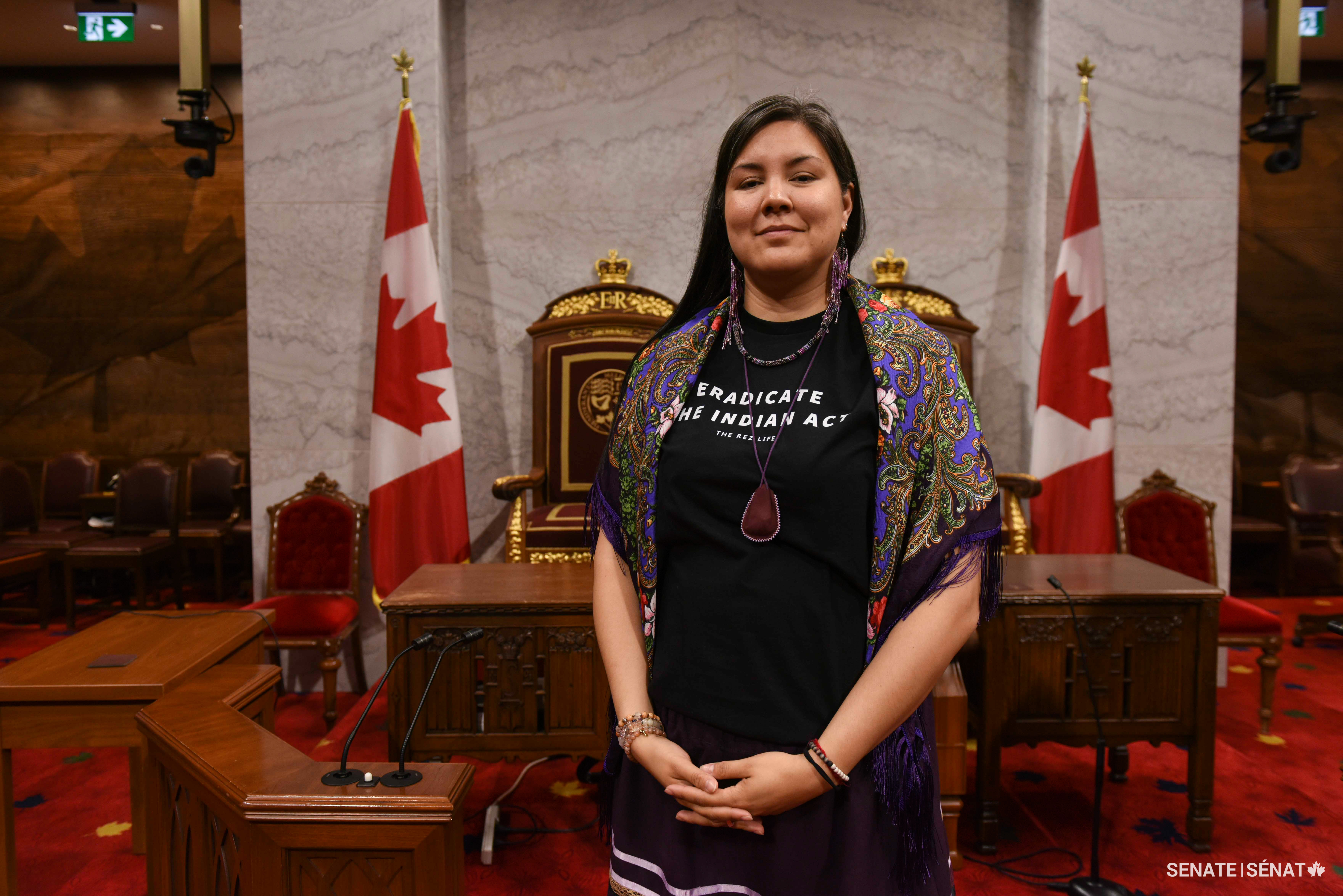 Audrey-Lise Rock-Hervieux, from Pessamit, Quebec, said she wants to see an Indigenous university in the province.   “There are many of us who dream of it,” she said. “I’m aware that university programs are being developed all over the place, but unfortunately there are no infrastructures that are really adapted to our cultures and traditions.”