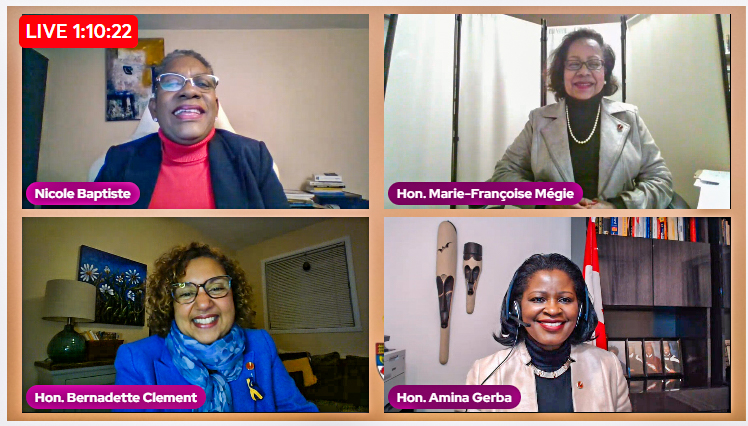 During a virtual roundtable, senators Marie-Françoise Mégie, Amina Gerba, and Bernadette Clement talk about their journeys as Black women before being appointed to the Upper Chamber, what inspired them to apply for a Senate appointment and what they hope to achieve during their tenure. The roundtable was organized by Mosaïque Interculturelle, an Ottawa-based organization promoting francophone Afro-Canadian culture, in collaboration with SENgage.