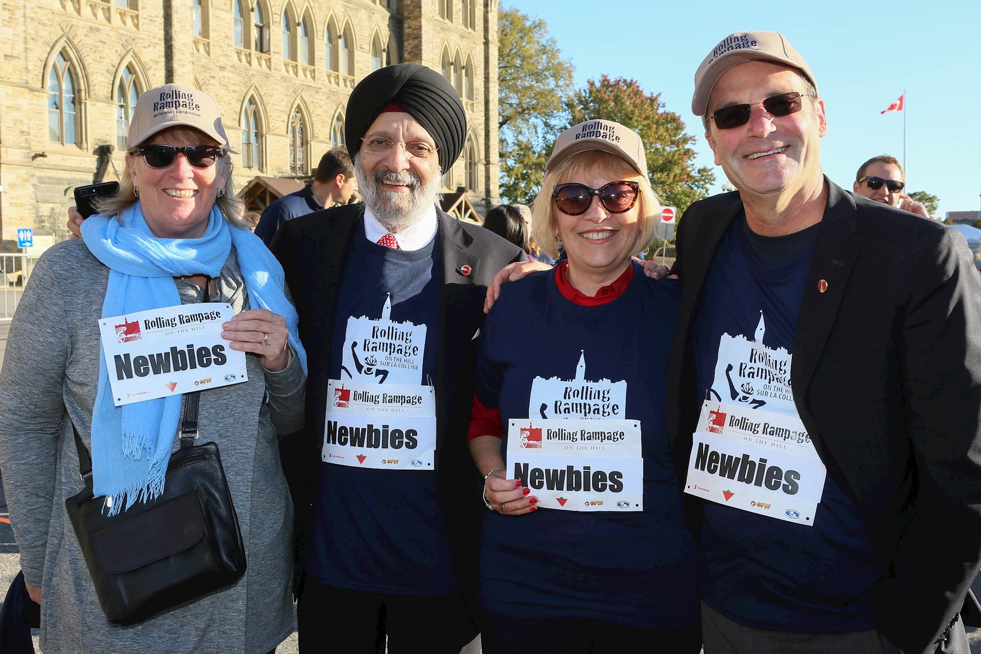 From left, senators Gwen Boniface, Sabi Marwah, Hartling and Marc Gold participate in a Rolling Rampage on the Hill event in 2017. (Photo credit: Office of Senator Nancy J. Hartling)