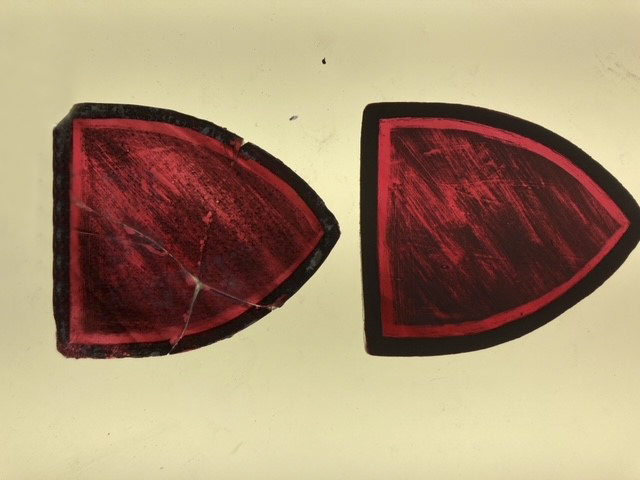 Mr. Thompson’s team found a perfect colour match for the cracked piece in some handmade English glass manufactured by Hartley Wood and Co. in 1940.