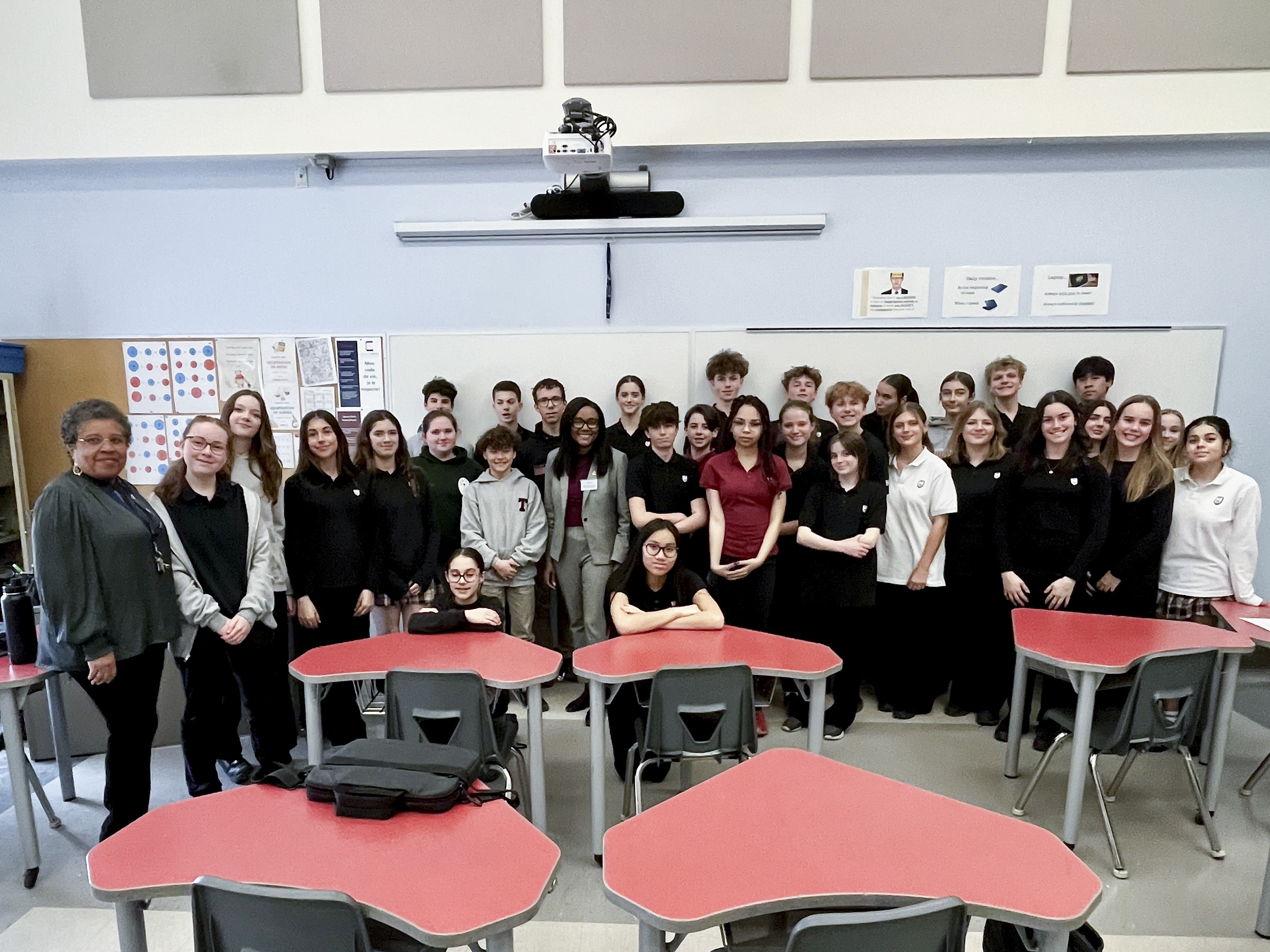 Friday, March 28, 2025 – Senator Suze Youance; visit with students coordinated by SENgage; Collège Trinité, Saint-Bruno-de-Montarville, Quebec.