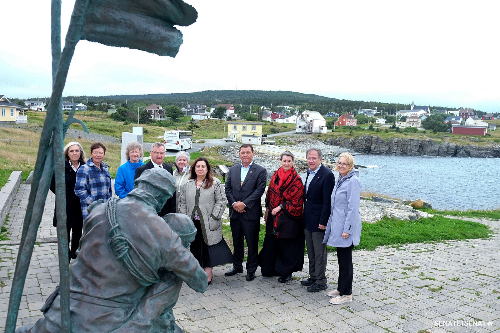 During a visit to the Sealers Memorial Statue and Monument in Elliston, senators learned about the disaster of 1914 that claimed the lives of 251 sealers.