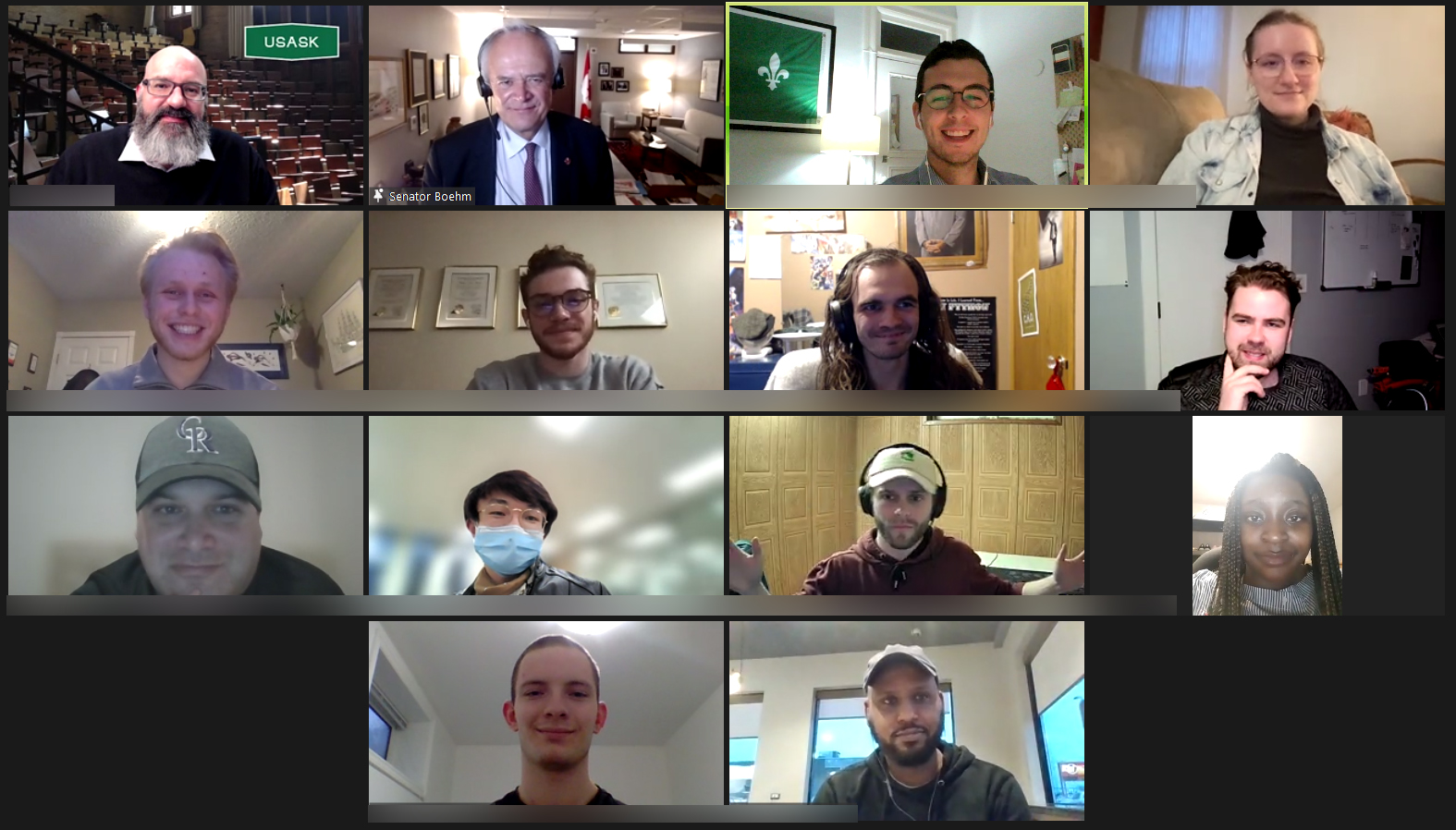 Thursday, March 31, 2022 – Senator Peter Boehm speaks to Canadian and international students as part of this year’s second virtual Global Café, an event organized with the department of political studies at the University of Saskatchewan. The senator took questions on Canada’s foreign policy, his career in foreign service and the work of the Senate Committee on Foreign Affairs and International Trade.