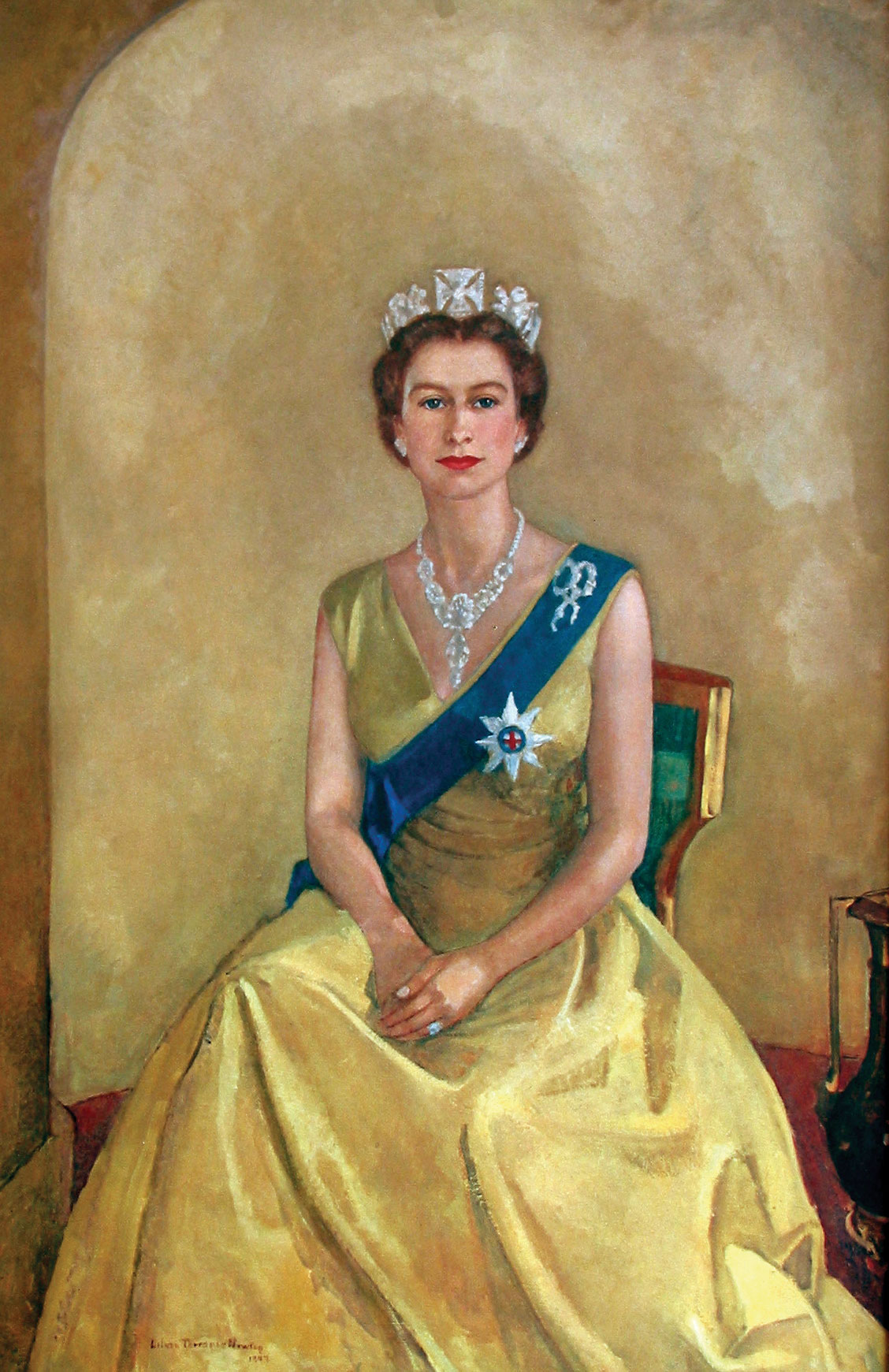 This portrait of the Queen hangs near the entrance of the Senate of Canada Building.