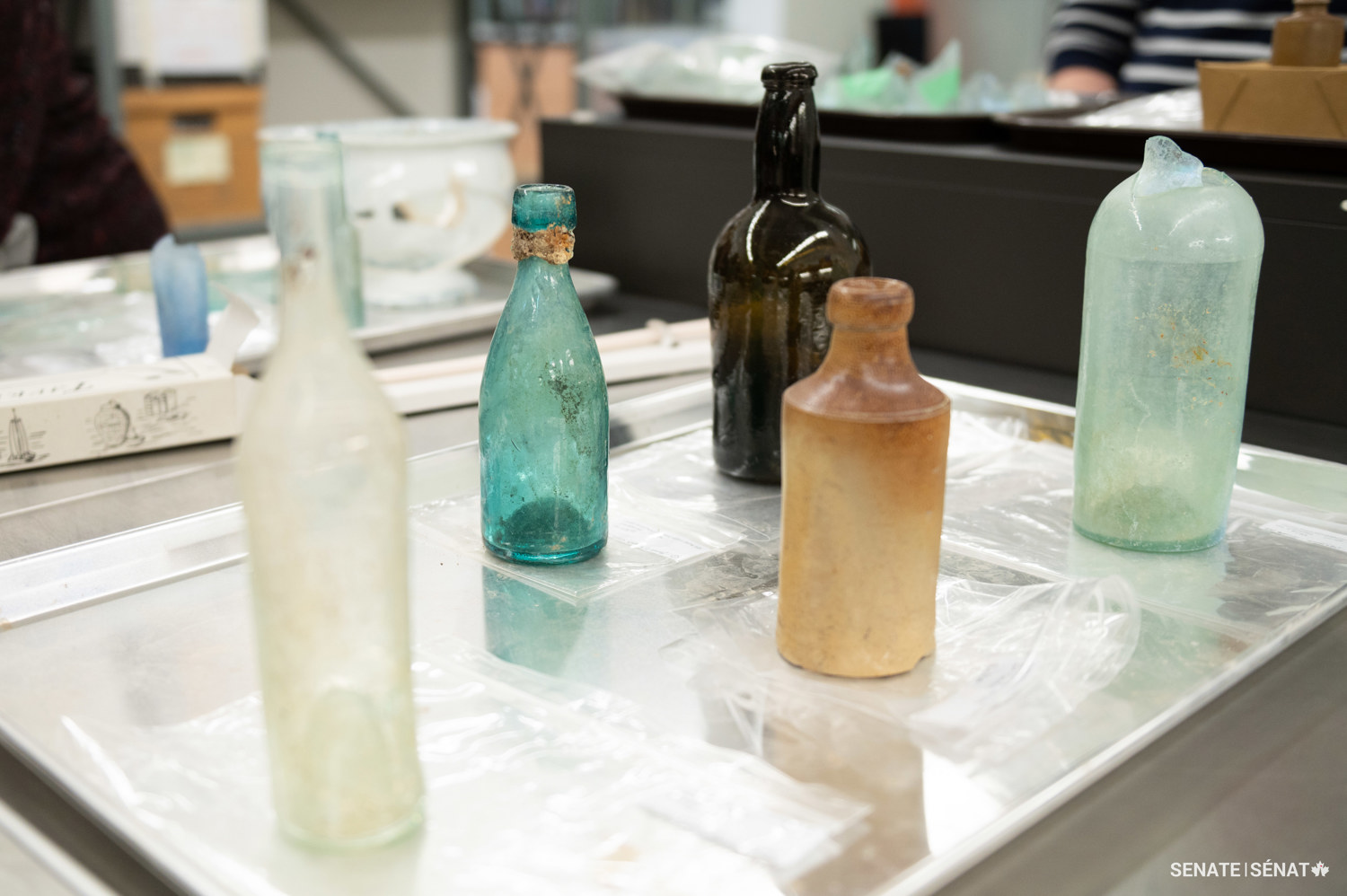 Archaeologists found glass bottles deep in the soil on Parliament Hill, including ones used to store hard liquor, soda and condiments, like vegetable oil. They also found pharmacy bottles among the ruins of the military barracks and hospital.