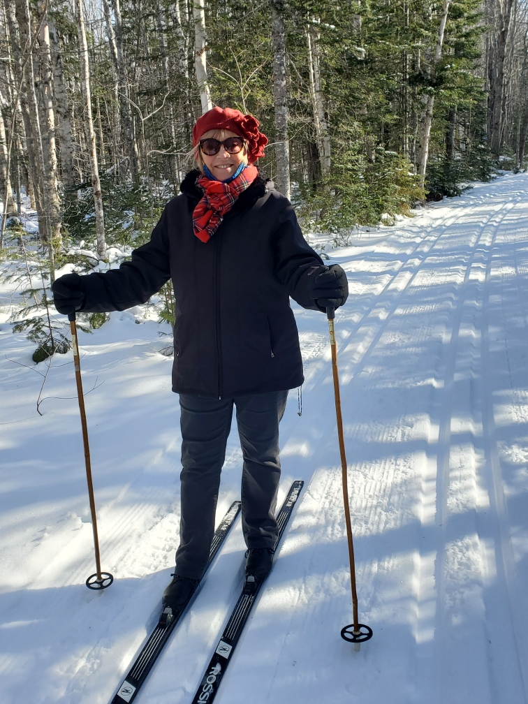 Senator Hartling cross-country skis at Mill Creek Park in Riverview, New Brunswick. (Photo credit: Office of Senator Nancy J. Hartling)