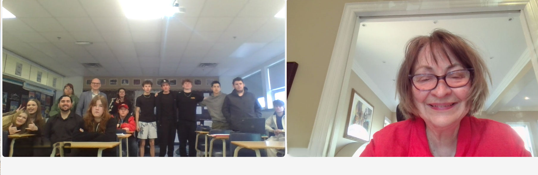 Monday, April 7, 2025 – Senator Donna Dasko, virtual event, with students from Great Lakes Secondary School, Sarnia, Ontario.