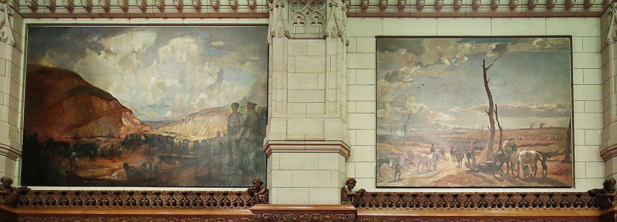 Two of the Senate Chambers eight war paintings