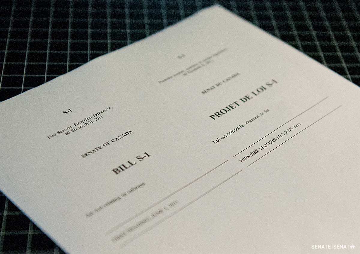 The roles that the Senate and the railway played in bringing the Maritime colonies into Confederation live on in Bill S-1 – An Act relating to railways — legislation introduced at the beginning of each Parliamentary session to demonstrate the Senate’s independence from the Crown.