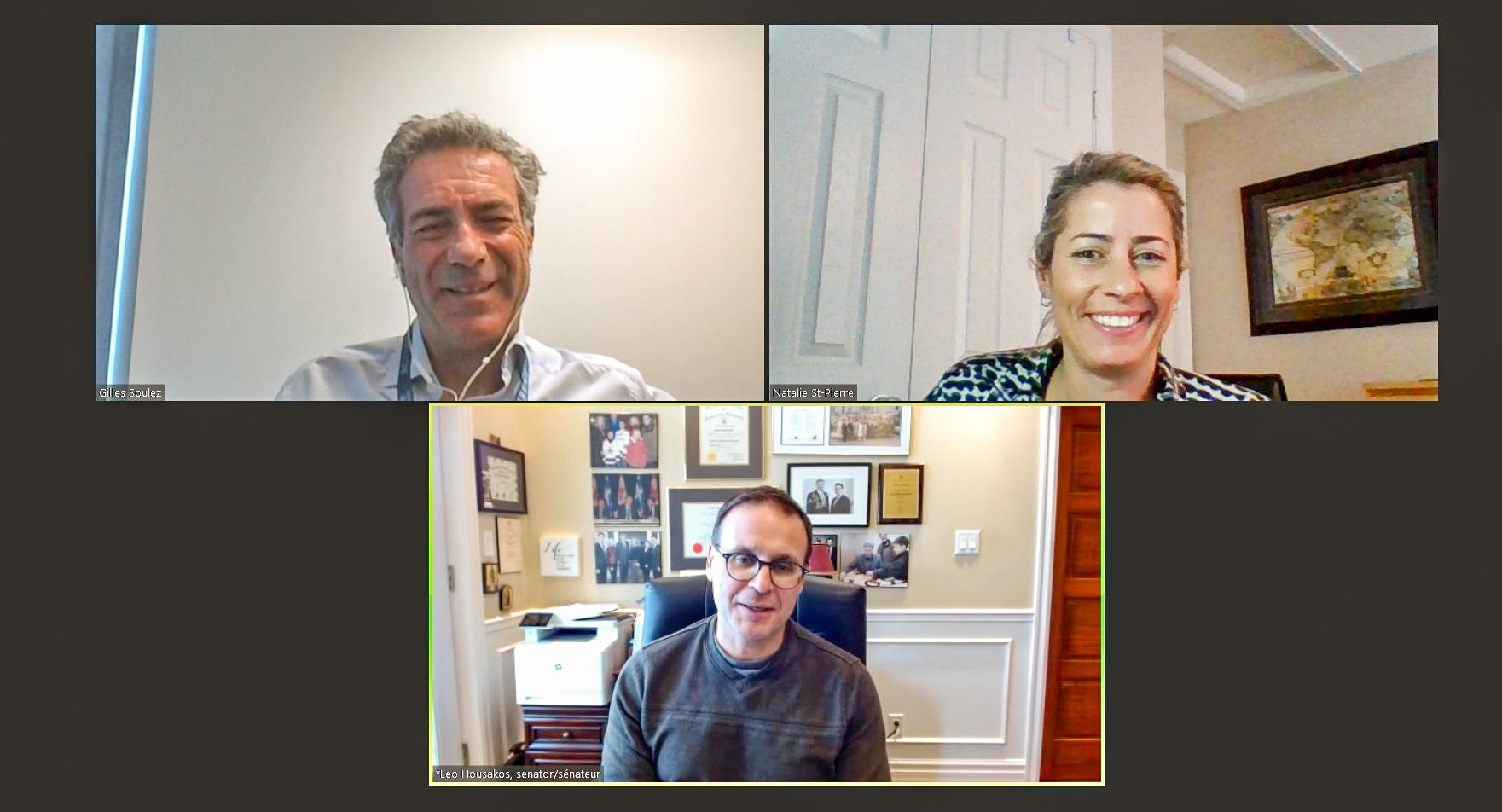 Senator Leo Housakos meets with Dr. Gilles Soulez and Natalie St-Pierre from the Canadian Association of Radiologists to discuss the challenges facing the country’s health-care system.