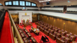 La Chambre temporaire du Sénat dans l’édifice du Sénat du Canada, vue depuis les tribunes du public.