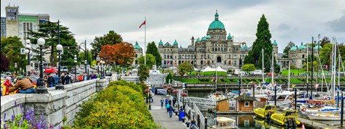 The inner harbour and the British Columbia Parliament Buildings in Victoria.