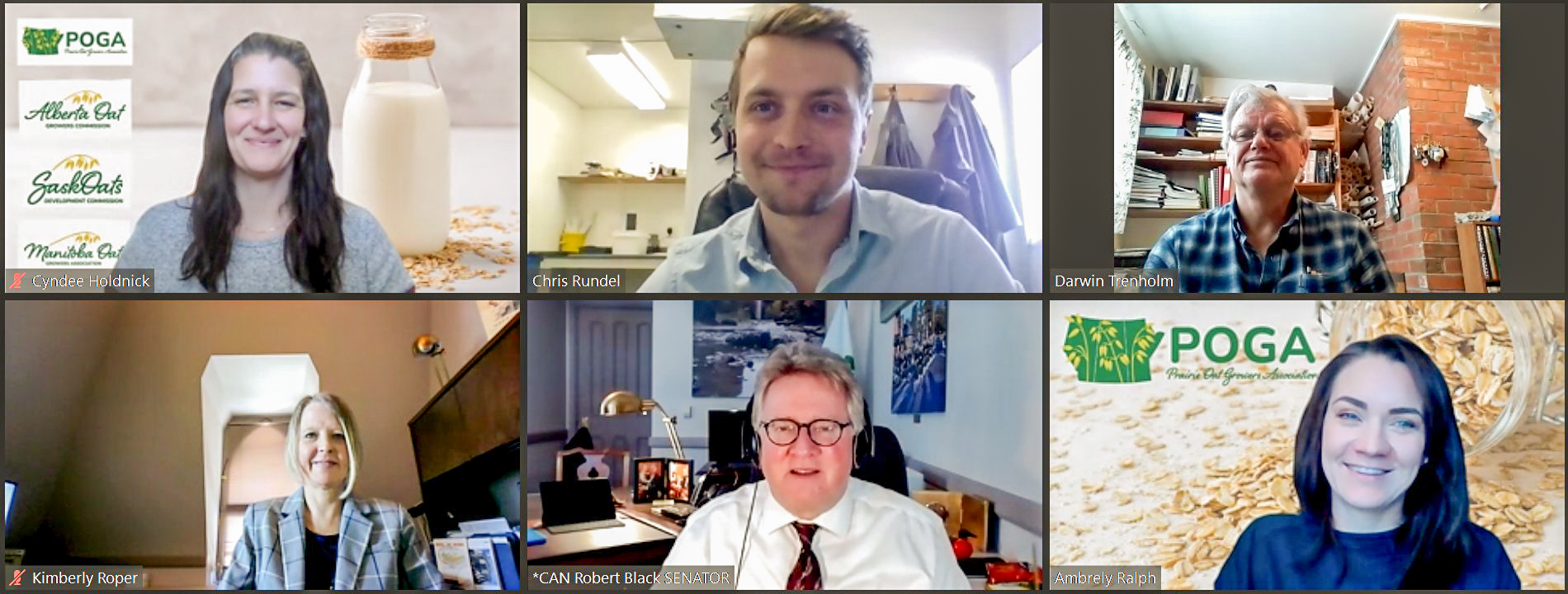 Senator Rob Black meets virtually with representatives of the Prairie Oat Growers Association to learn more about the business of a modern oat farm. The group discussed the suite of business risk management programs currently offered to agricultural and agri-food businesses, and the ways in which those programs could be improved.