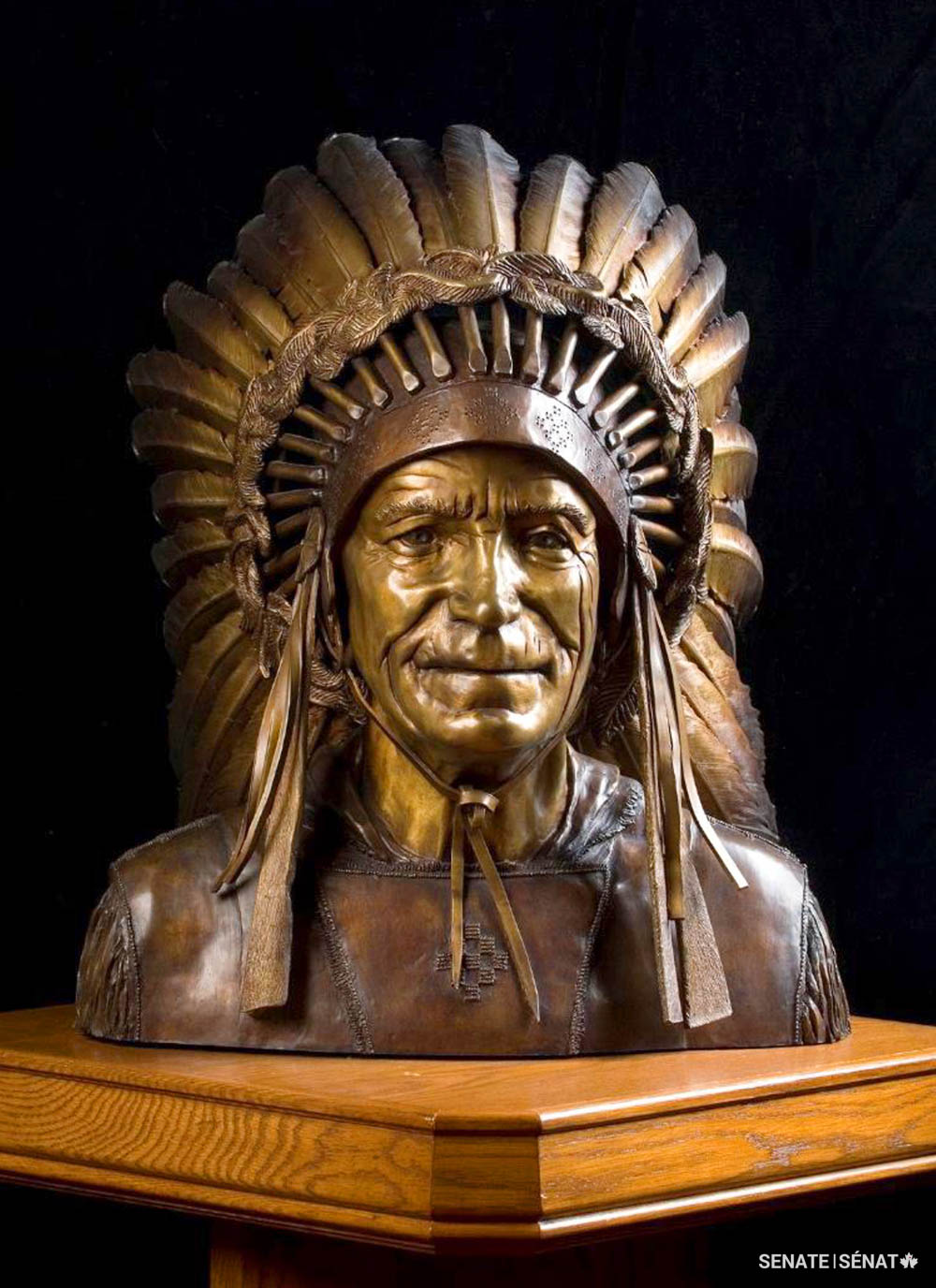 The sculpture was moved from Centre Block to the Senate of Canada Building in 2018.