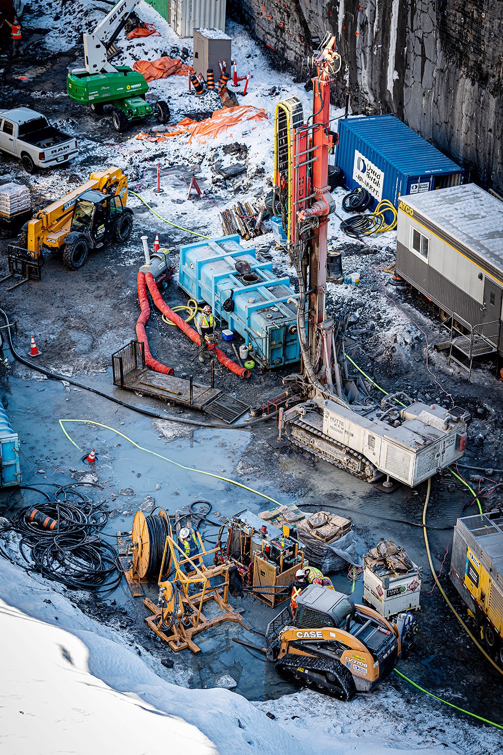 Work on drilling the network of 92 boreholes started in February 2023 and is expected to be complete by autumn 2024. (Photo credit: Public Services and Procurement Canada)