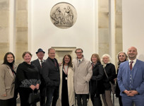 Senators Pierre-Hugues Boisvenu, Donna Dasko, and Rebecca Patterson pose with other members of the Canadian delegation to the 69th Annual Session of the NATO Parliamentary Assembly in Copenhagen.
