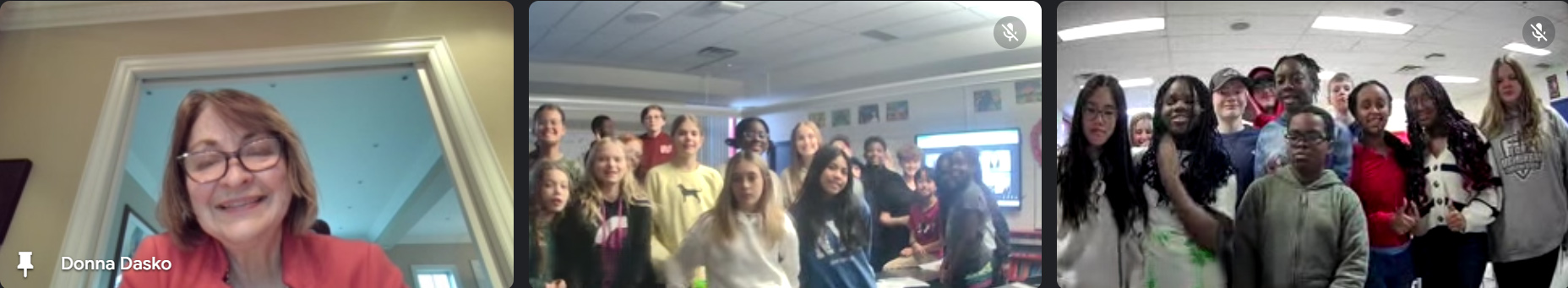 Le jeudi 9 janvier 2025 – La sénatrice Donna Dasko; activité virtuelle, coordonnée par S’ENgage, avec des élèves de 7e et 8e année de l’école chrétienne de Fort McMurray, Fort McMurray, Alberta.