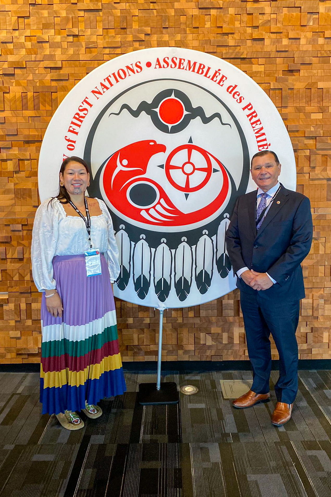 Tuesday, July 5, 2022 – Senator Brian Francis attends the 43rd Annual General Assembly of the Assembly of First Nations (AFN) in Vancouver, British Columbia. Senator Francis is pictured with Rosalie LaBillois of the AFN’s National Youth Council, which represents and advocates for First Nations youth across the country.