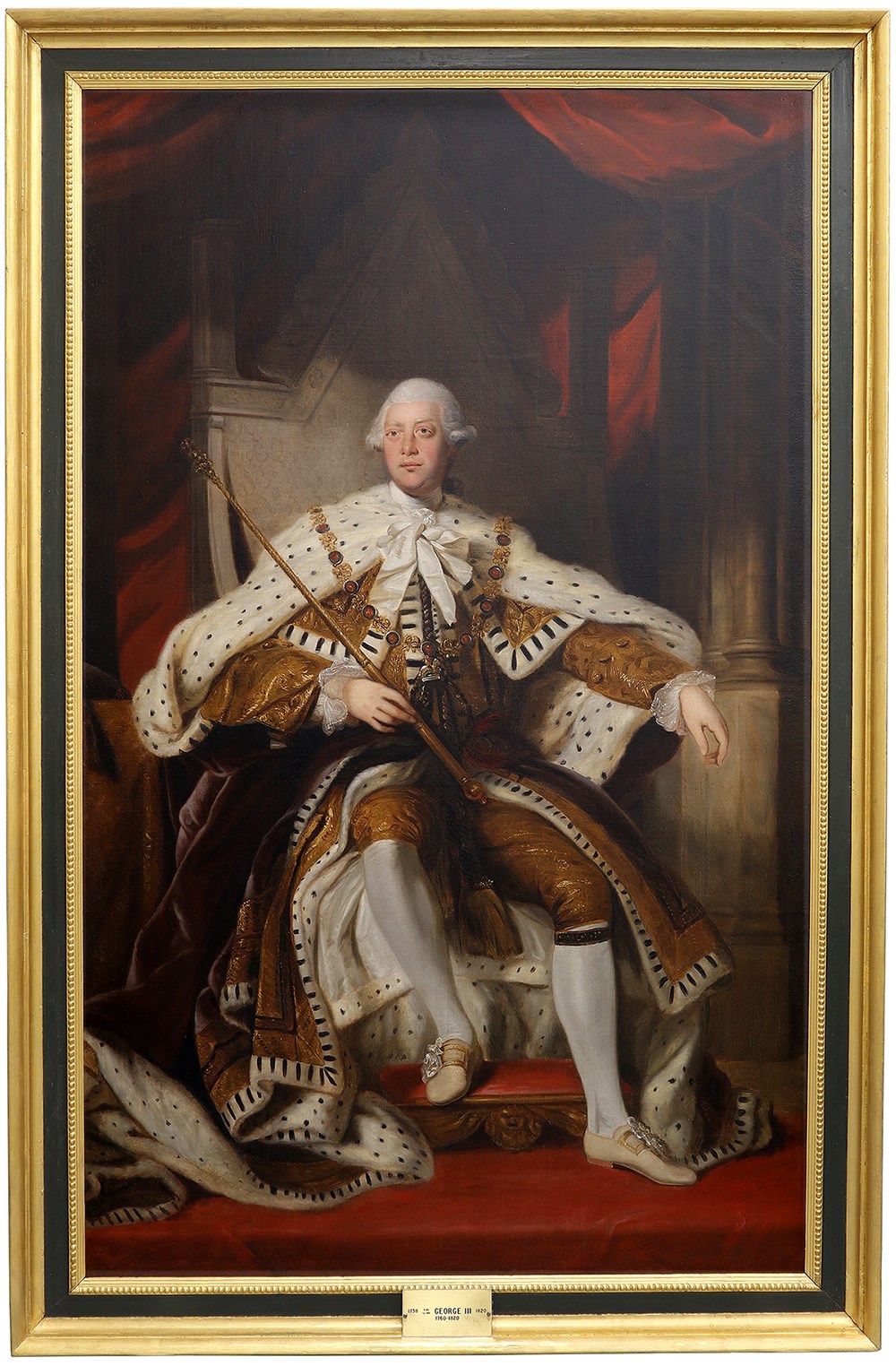 The Senate’s portrait of King George III, produced circa 1786 after a 1779 original by Sir Joshua Reynolds. (Oil on canvas, H: 266cm x W: 174cm, Senate Artwork and Heritage Collection. Photo credit: Legris Conservation)