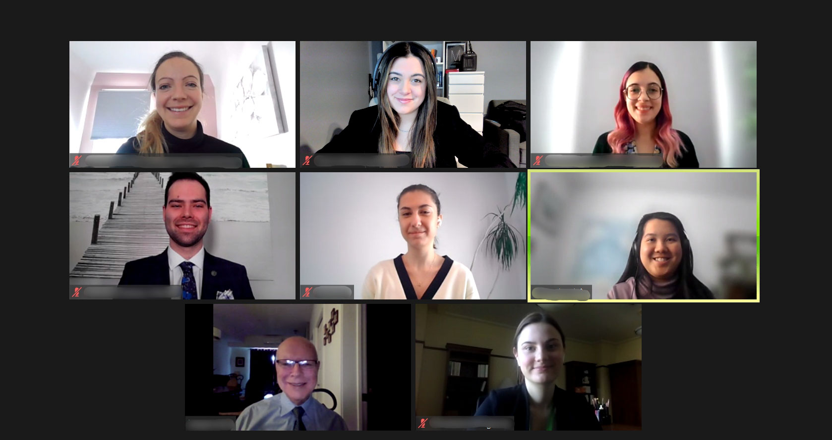 Tuesday, March 29, 2022 — Senator Jean-Guy Dagenais meets with interns from the Fondation Jean-Charles-Bonenfant during an online event organized by SENgage. The senator and the interns discussed the role of the Senate in Canada’s parliamentary system.