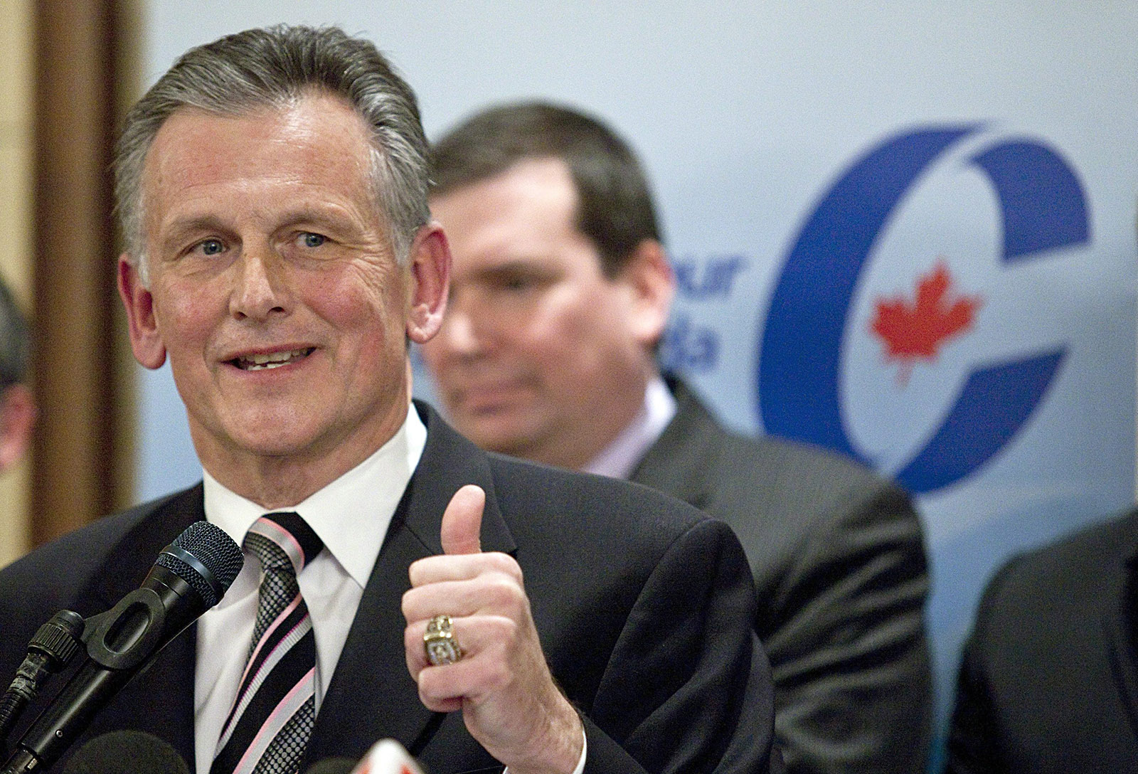 Senator Smith announces his candidacy for the federal election on December 21, 2010, in Montréal. (Photo credit: THE CANADIAN PRESS/Paul Chiasson)
