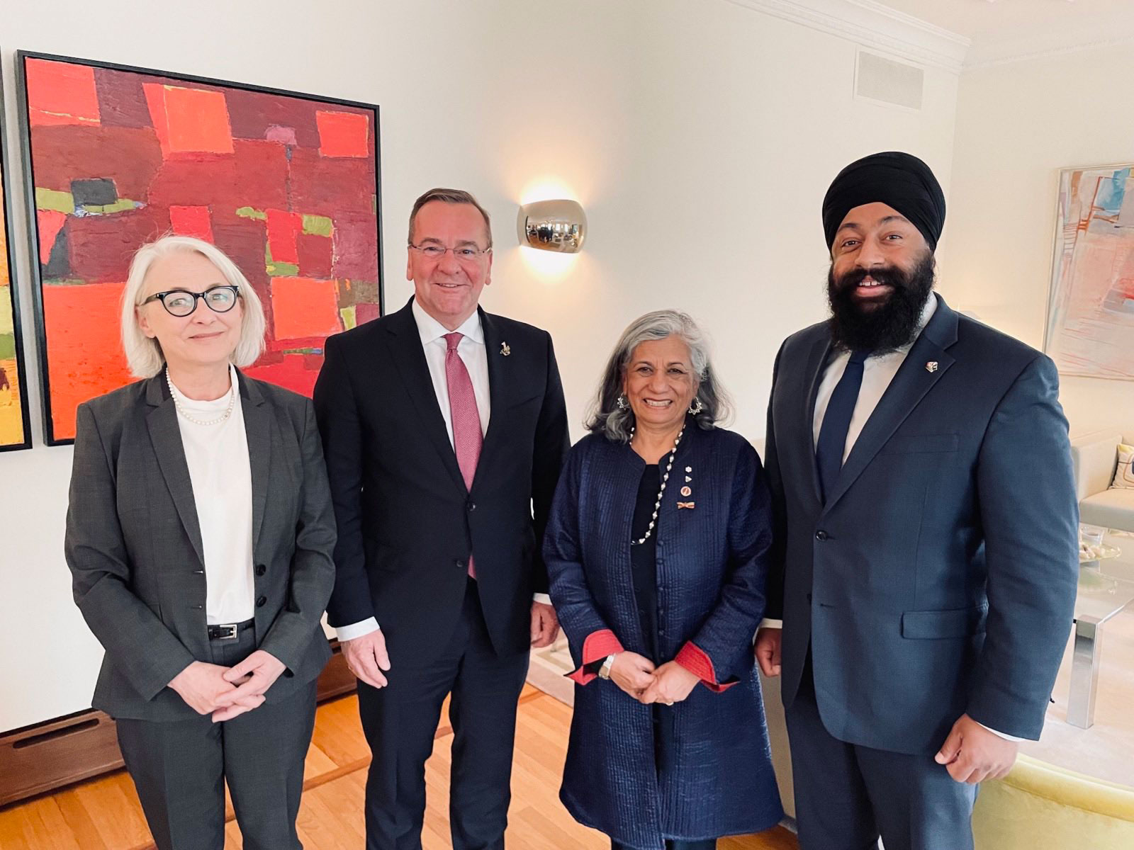 Senator Ratna Omidvar attends the official residence of the Ambassador of Germany to Canada to discuss various issues related to Canada-German relations.