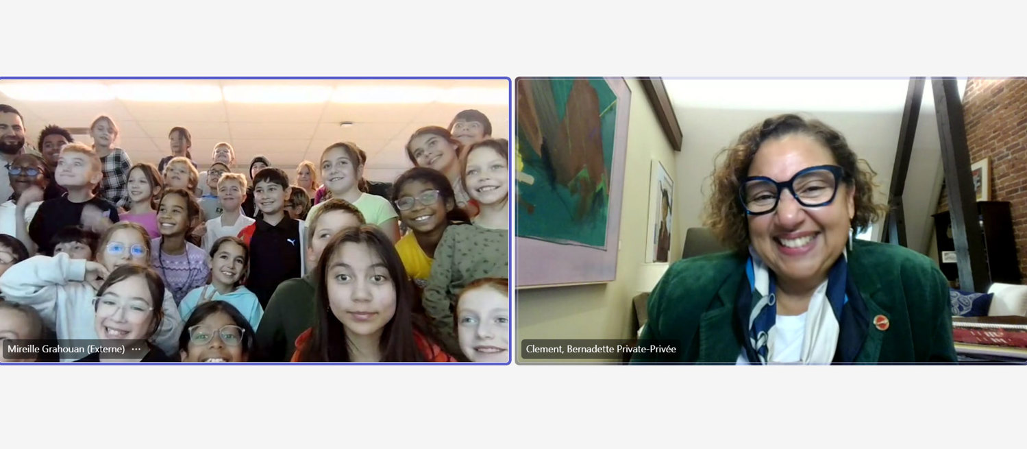 Friday, November 21, 2025 – Senator Bernadette Clement; virtual event, organized by SENgage, with Grade 5 students from École Primaire Catholique Père Mercure; Battleford, Saskatchewan.