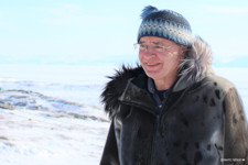 Senator Dennis Patterson wears a sealskin coat in Canada’s North.