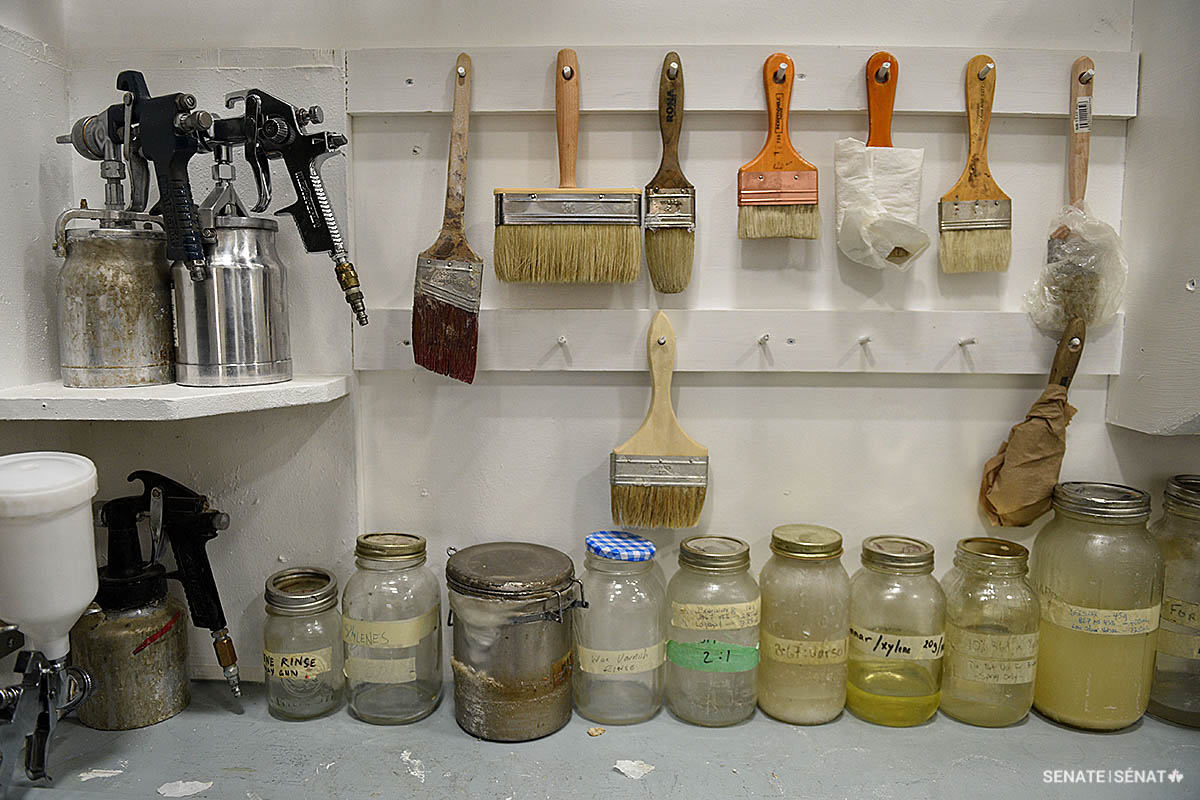 Some of the traditional and modern tools the Legris Conservation team uses.