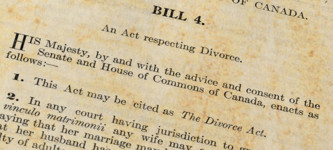 A closeup on the opening lines of the 1925 Divorce Act.